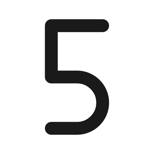 Number 5 icon, line style, from Tabler Icons