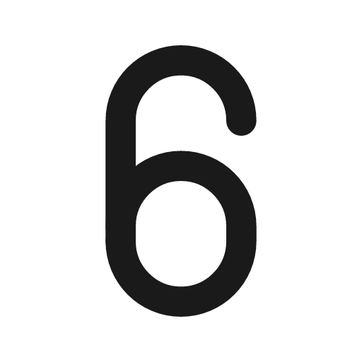 Number 6 icon, line style, from Tabler Icons