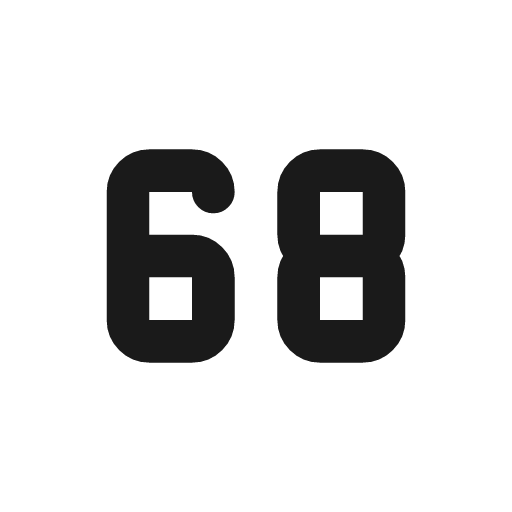Number 68 small icon, line style, from Tabler Icons