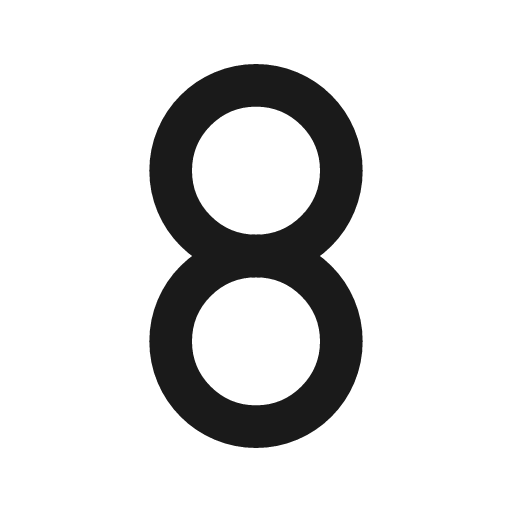 Number 8 icon, line style, from Tabler Icons