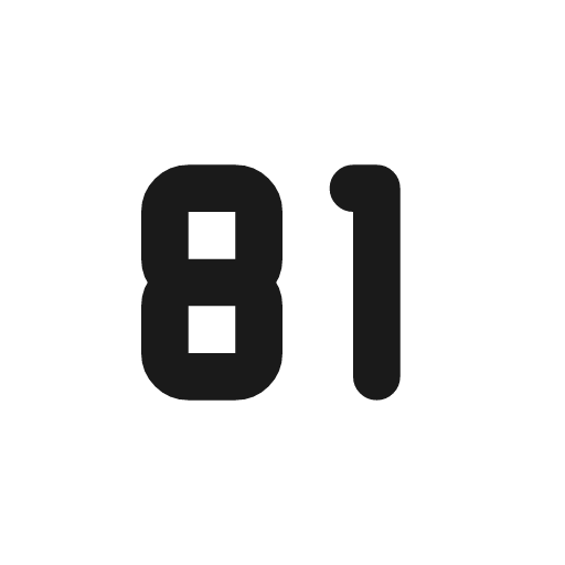 Number 81 small icon, line style, from Tabler Icons