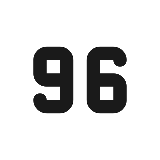 Number 96 small icon, line style, from Tabler Icons