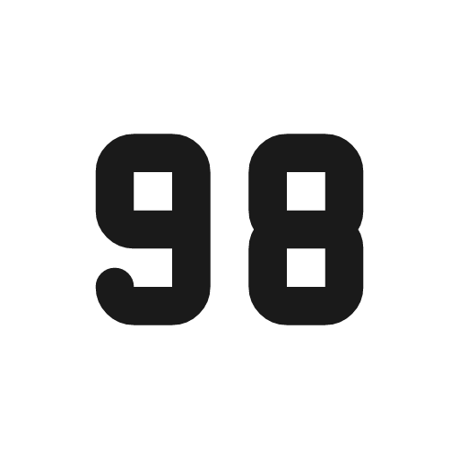 Number 98 small icon, line style, from Tabler Icons