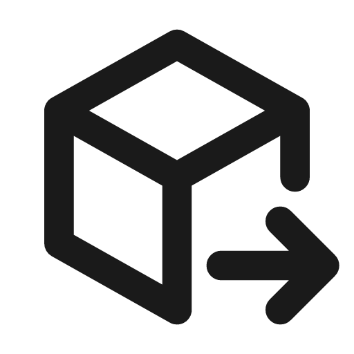 Package export icon, line style, from Tabler Icons