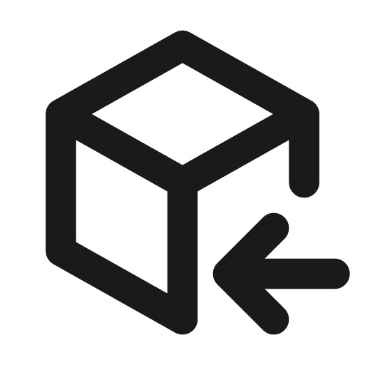 Package import icon, line style, from Tabler Icons