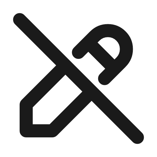 Pencil off icon, line style, from Tabler Icons