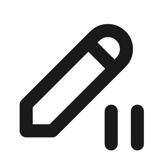 Pencil pause icon, line style, from Tabler Icons