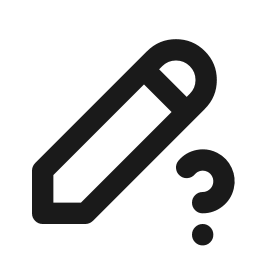 Pencil question icon, line style, from Tabler Icons