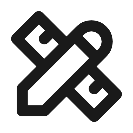 Pencil ruler icon, line style, from Tabler Icons