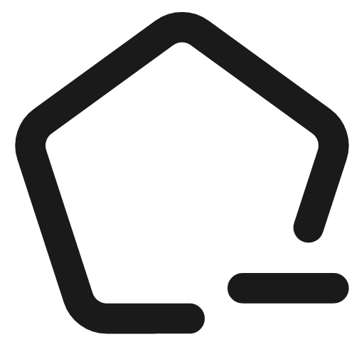 Pentagon minus icon, line style, from Tabler Icons