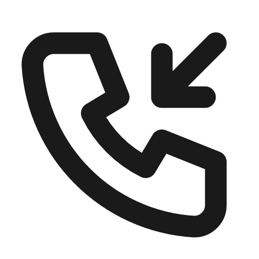 Phone incoming icon, line style, from Tabler Icons