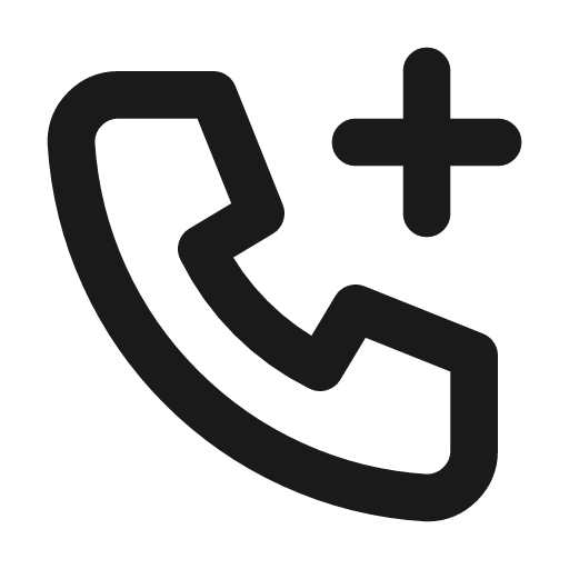 Phone plus icon, line style, from Tabler Icons