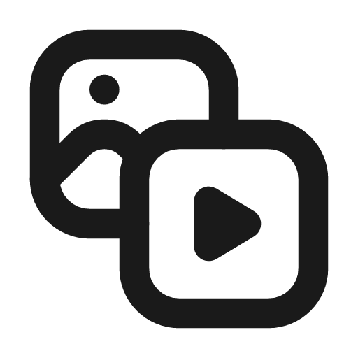 Photo video icon, line style, from Tabler Icons