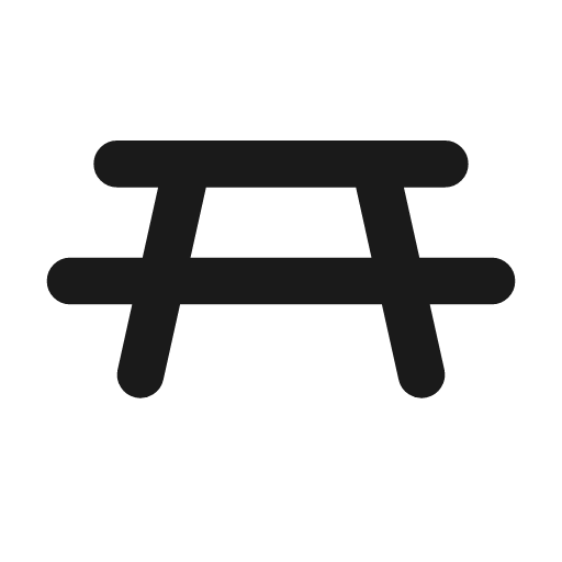Picnic table icon, line style, from Tabler Icons