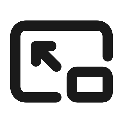 Picture in picture off icon, line style, from Tabler Icons