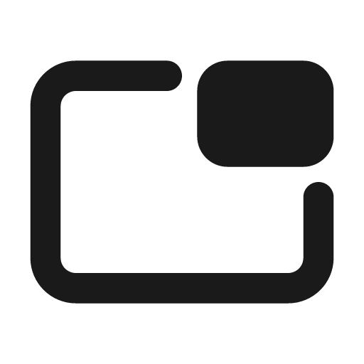 Picture in picture top filled icon, filled style, from Tabler Icons