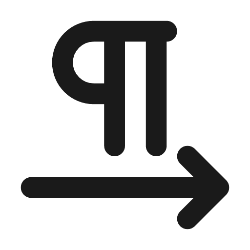Pilcrow right icon, line style, from Tabler Icons