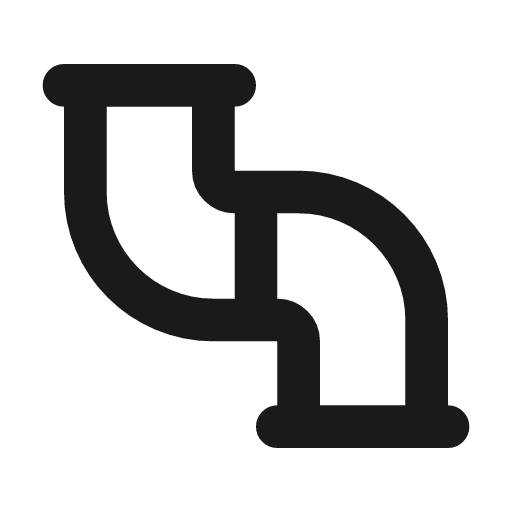 Pipeline icon, line style, from Tabler Icons