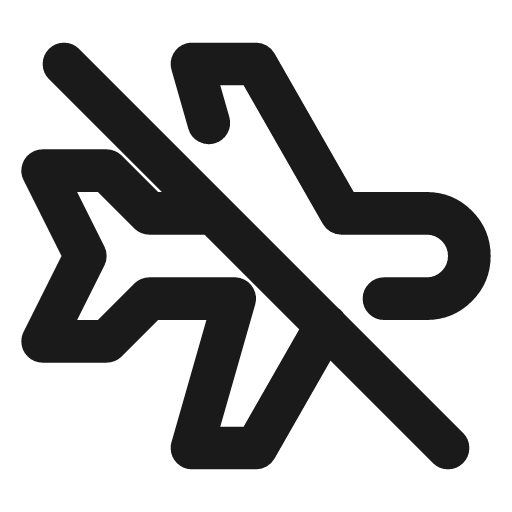 Plane off icon, line style, from Tabler Icons