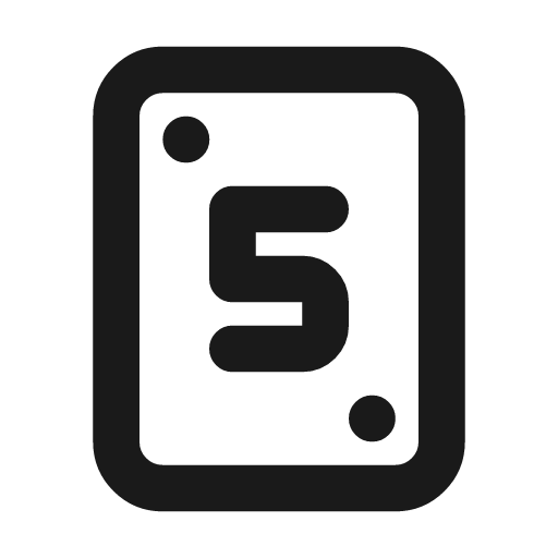 Play card 5 icon, line style, from Tabler Icons