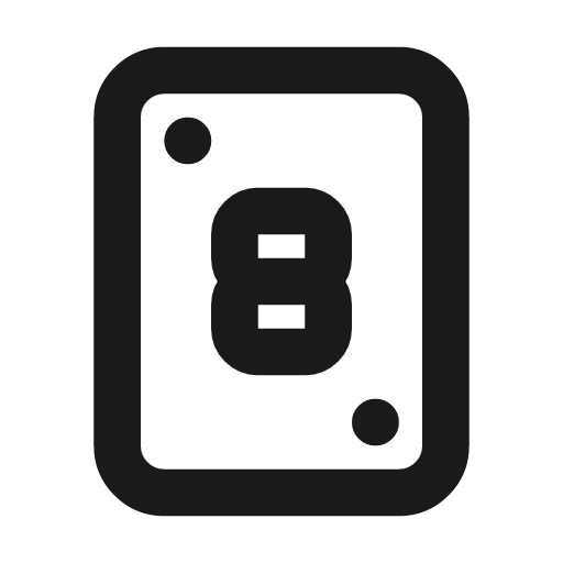 Play card 8 icon, line style, from Tabler Icons