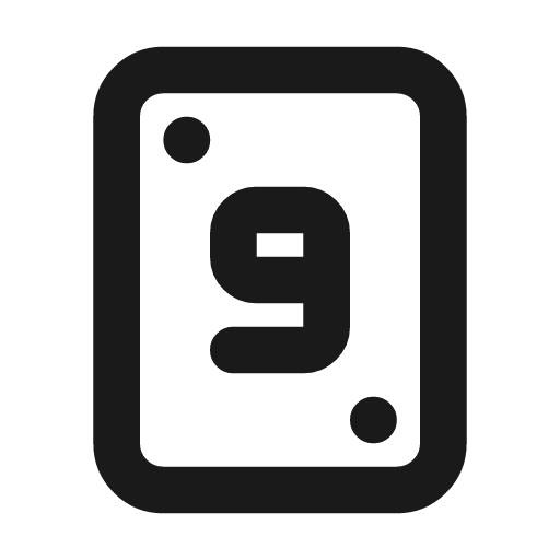 Play card 9 icon, line style, from Tabler Icons
