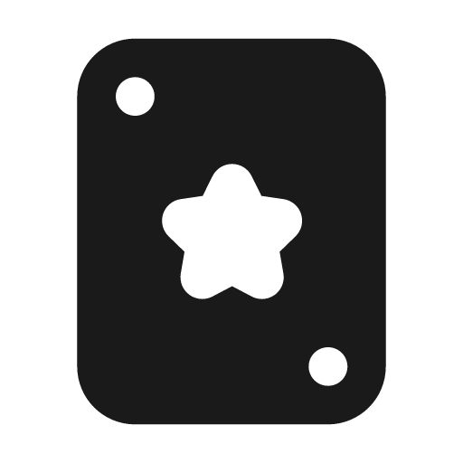 Play card star filled icon, filled style, from Tabler Icons