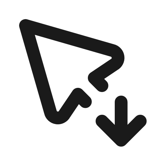Pointer down icon, line style, from Tabler Icons