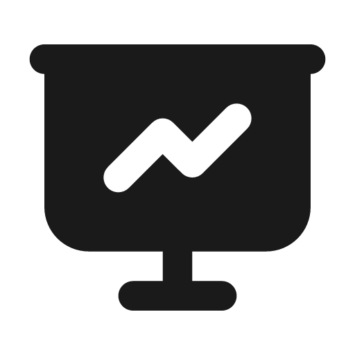 Presentation filled icon, filled style, from Tabler Icons