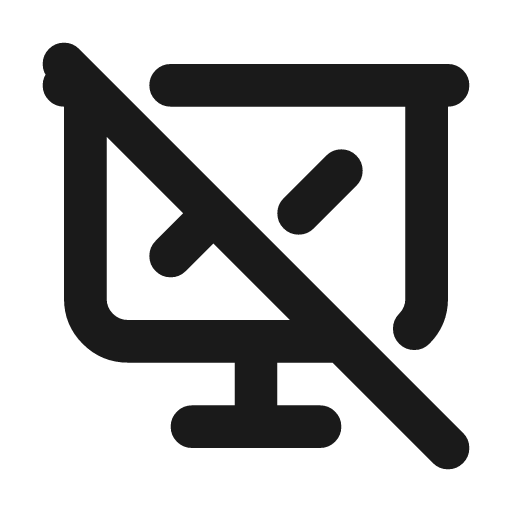 Presentation off icon, line style, from Tabler Icons