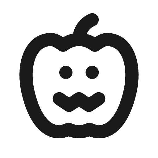 Pumpkin scary icon, line style, from Tabler Icons