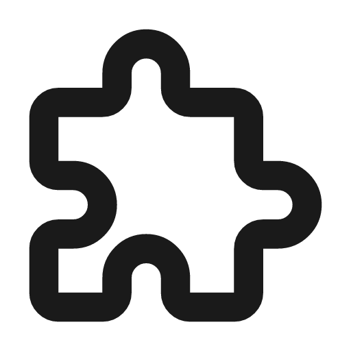 Puzzle icon, line style, from Tabler Icons