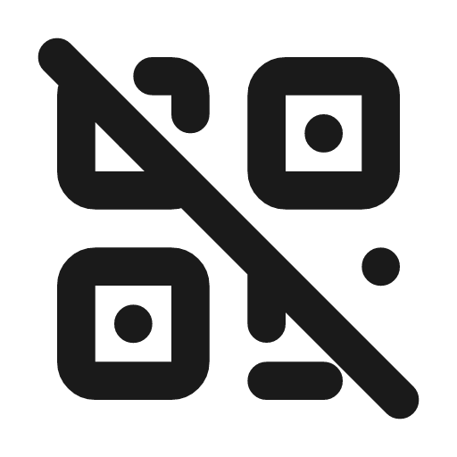 Qrcode off icon, line style, from Tabler Icons