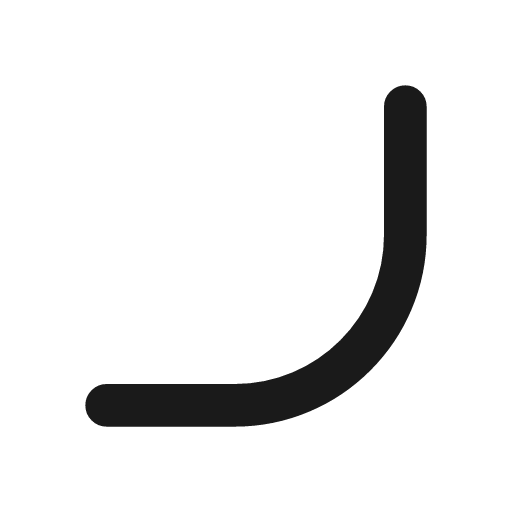 Radius bottom right icon, line style, from Tabler Icons