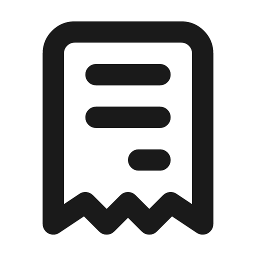 Receipt icon, line style, from Tabler Icons