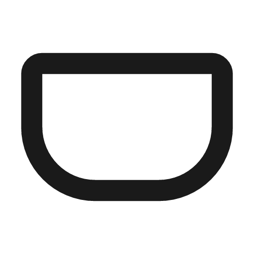 Rectangle rounded bottom icon, line style, from Tabler Icons