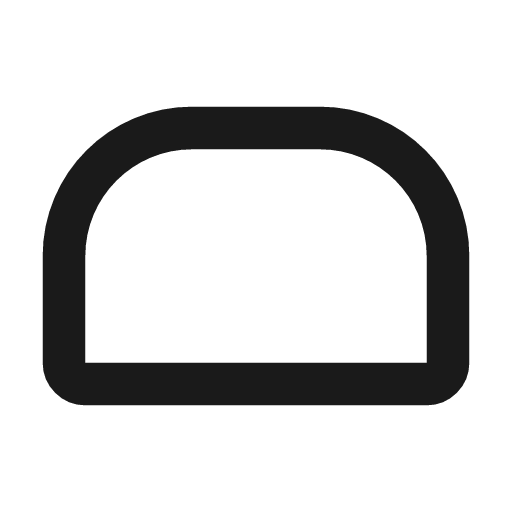 Rectangle rounded top icon, line style, from Tabler Icons