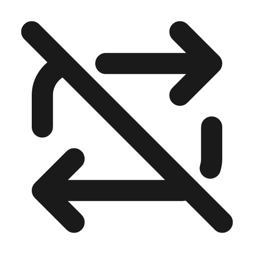 Repeat off icon, line style, from Tabler Icons
