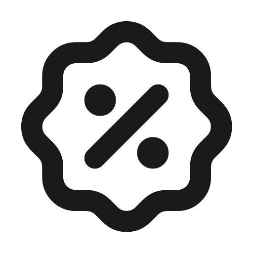 Rosette discount icon, line style, from Tabler Icons