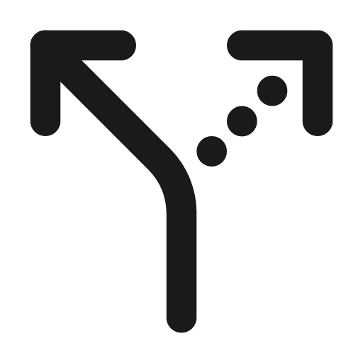 Route alt left icon, line style, from Tabler Icons