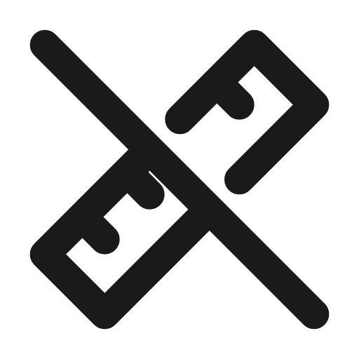 Ruler 2 off icon, line style, from Tabler Icons