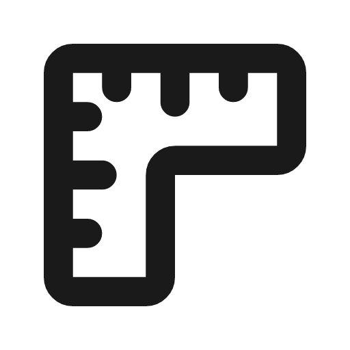 Ruler icon, line style, from Tabler Icons