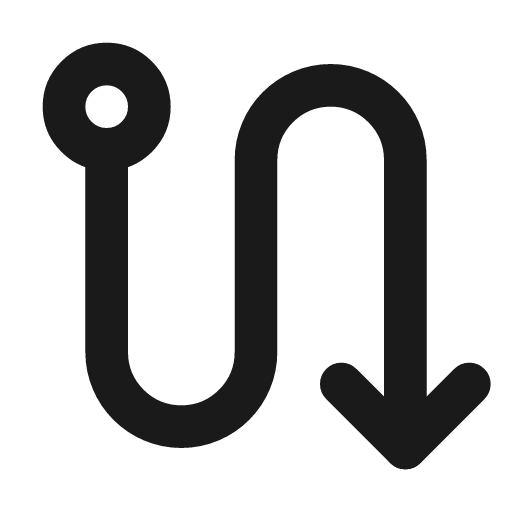 S turn down icon, line style, from Tabler Icons
