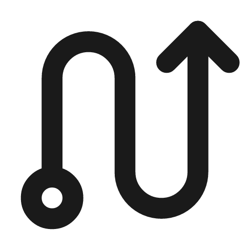 S turn up icon, line style, from Tabler Icons