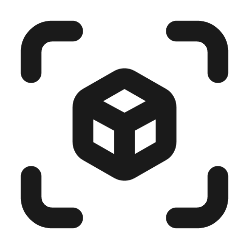Scan cube icon, line style, from Tabler Icons