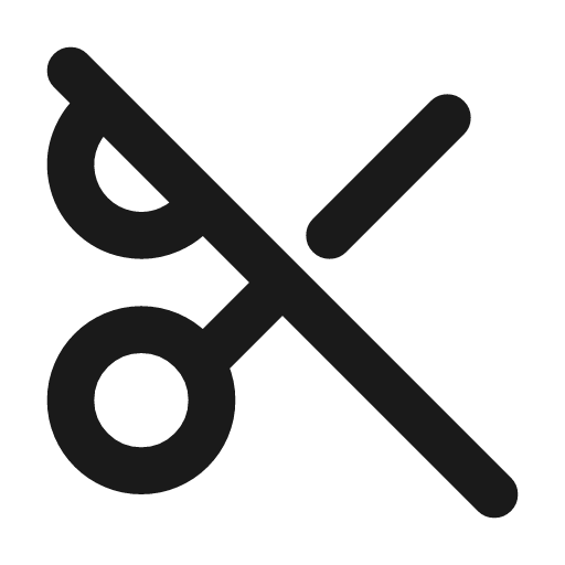 Scissors off icon, line style, from Tabler Icons