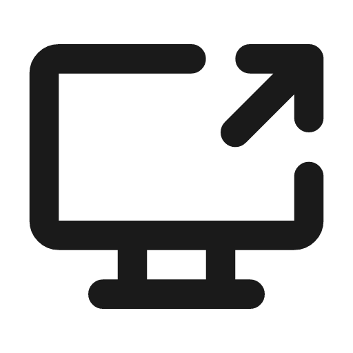 Screen share icon, line style, from Tabler Icons