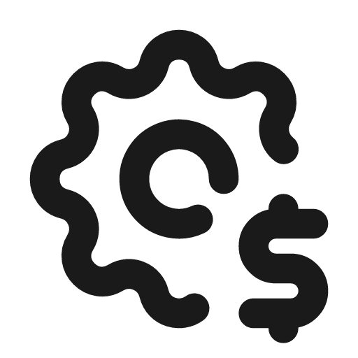 Settings dollar icon, line style, from Tabler Icons