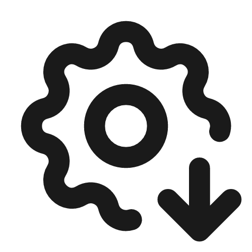 Settings down icon, line style, from Tabler Icons
