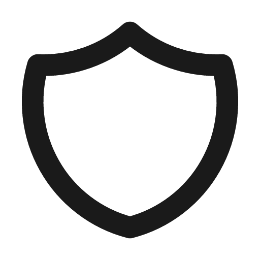 Shield icon, line style, from Tabler Icons